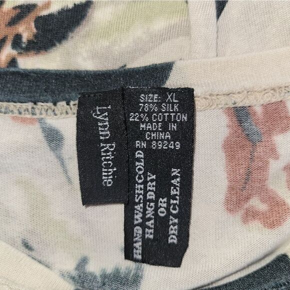 Lynn Ritchie Silk Blend Horse Animal Print Print 3/4 Sleeve Top XL - Picture 9 of 10